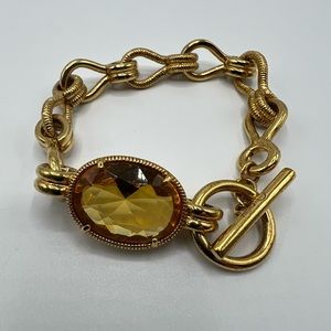 Orange Stone & Gold Bracelet
